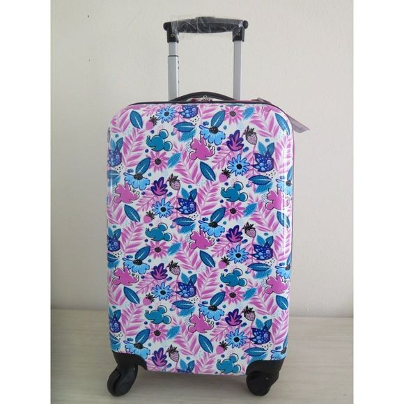 Disney Minnie/Mickey Mouse Hardshell Spinner Luggage 20” Upright Suitcase - Picture 1 of 12